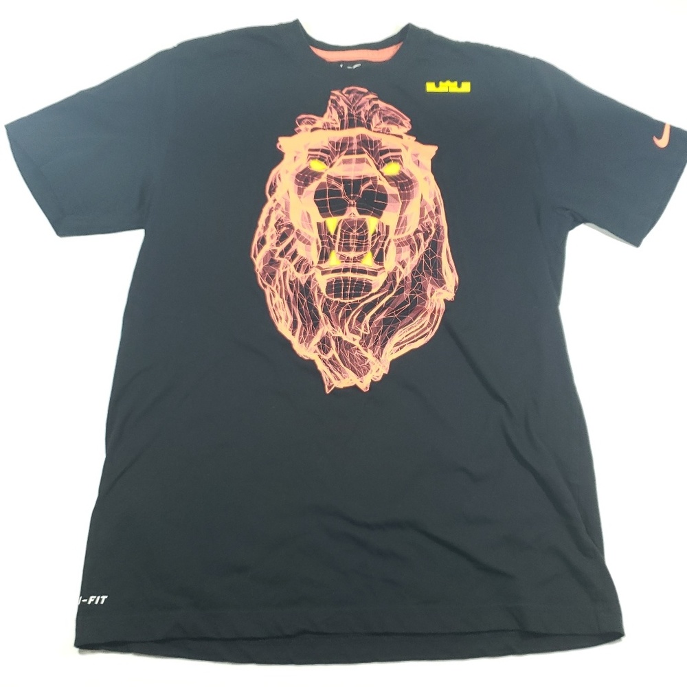 Nike dri fit mens black and orange graphic t shirt